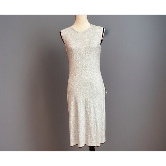 Theory Gray Stretch Knit Tee Shirt Dress Women's Size Large Style Rimeaya Dr - Picture 1 of 12